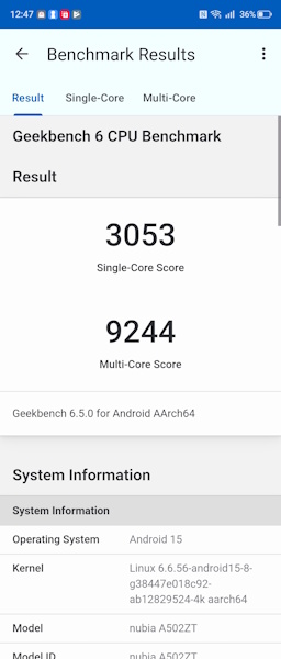 nubia Fold ベンチマーク、nubia Fold antutu nubia FoldのGeekBench 6の最高スコア